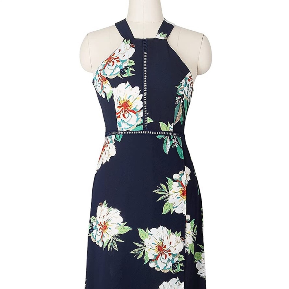 Long floral dress with slit - worn once